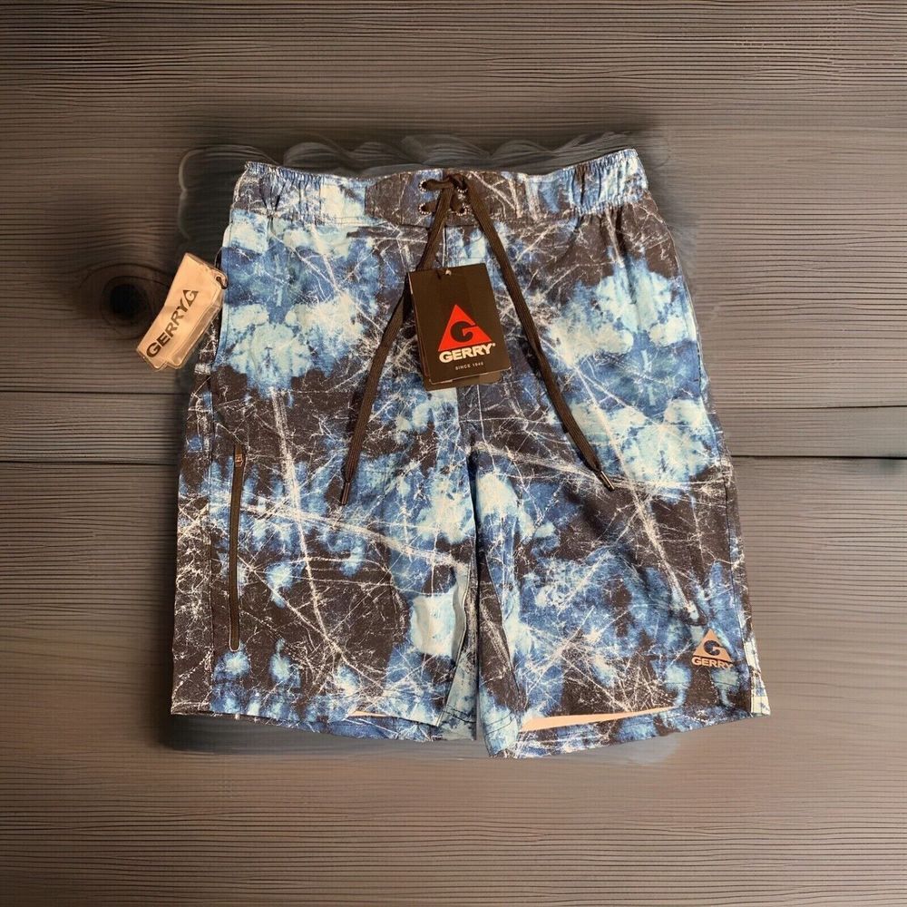 Gerry Men's Quick Dry UPF 50+ Stretch Swim Shorts Trunks S Blue